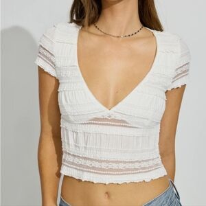Garage Resort Lace Cap Sleeve Top